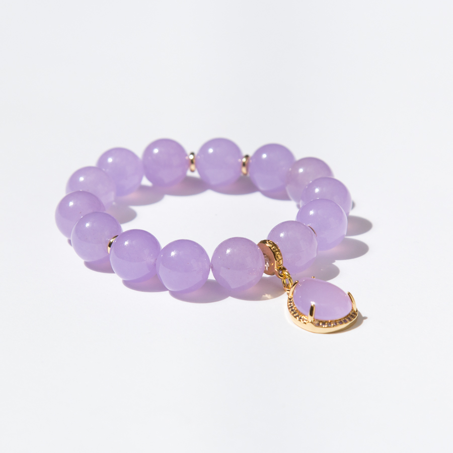 Mystic Bead Magnetic Bracelet (Goldtone/Lavender AB) – Kirks Folly